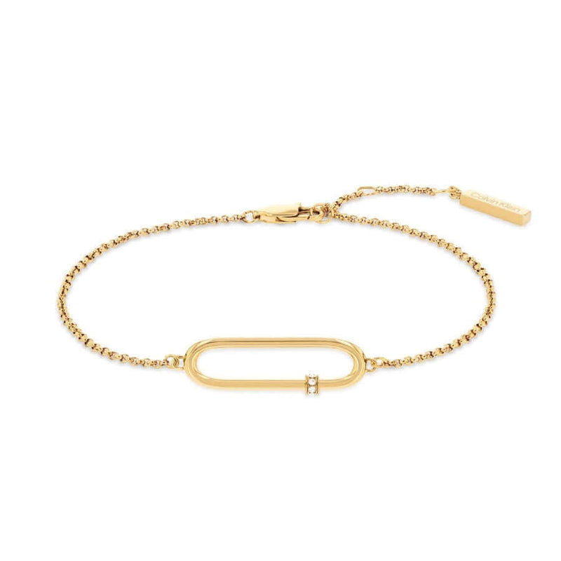 Calvin Klein Elongated Oval Ranneketju kullanvärinen