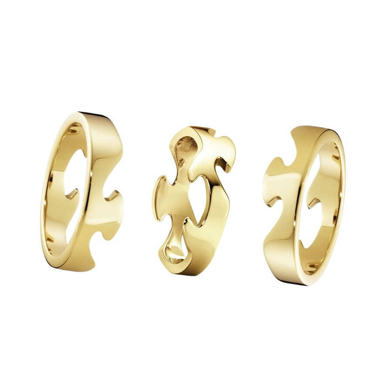 Georg Jensen Fusion Kolme Osainen Kultasormus