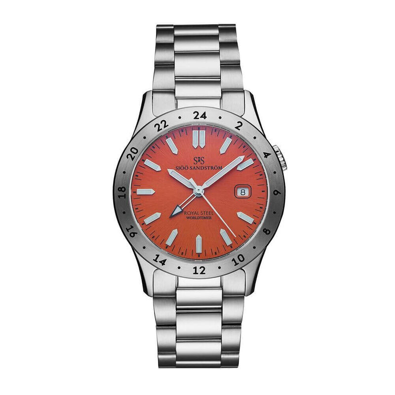Sjöö Sandström Royal Steel Worldtimer 41 mm 020104
