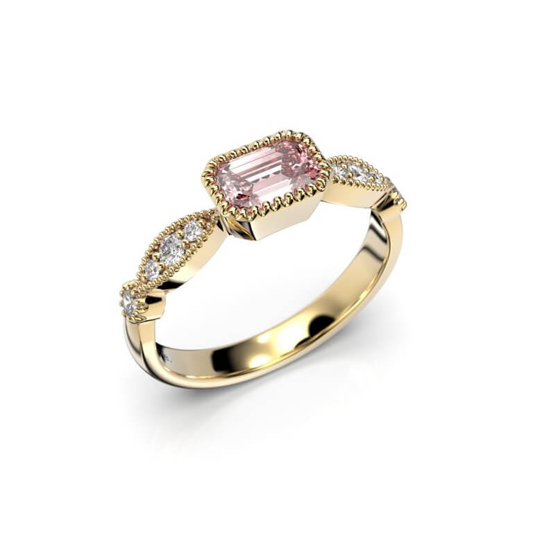 Festive Timanttimorganiittisormus Rosette Petite