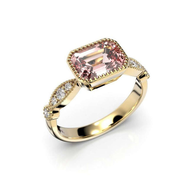 Festive Timanttimorganiittisormus Rosette