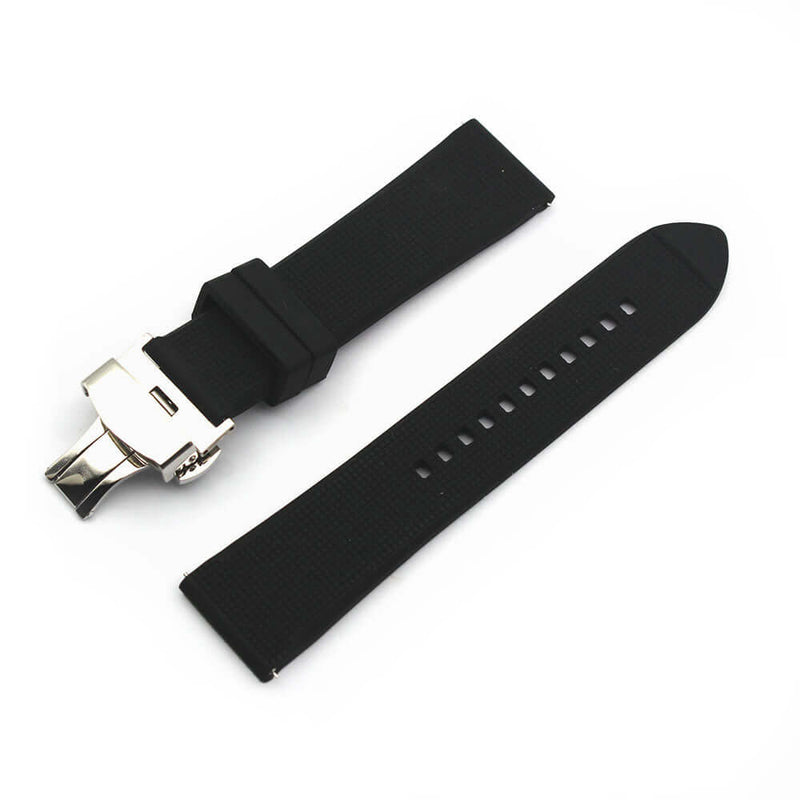 KARU kellon silikoniranneke taittolukolla, musta