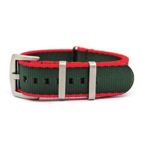 KARU seatbelt nato-ranneke vihreäpunainen raidallinen