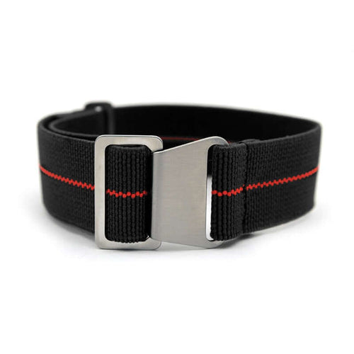 KARU venyvä nato-ranneke, mustapunainen raidallinen