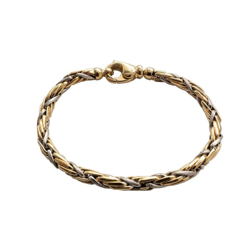 Kaksivärinen kultainen ranneketju 5,1mm 19,5cm