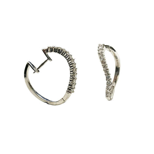 Kohinoor Valkokultaiset Timanttikorvarenkaat 143-P6487V