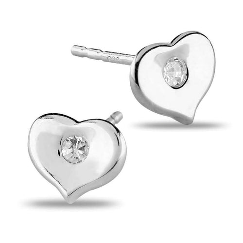 Korutuote Sydän Valkokultaiset Korvakorut K-E32885ZW