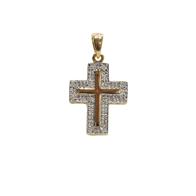 Kultainen Timanttiristi (0,10ct)