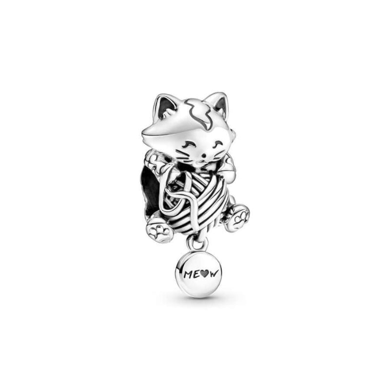 Pandora kitten yarn ball charm
