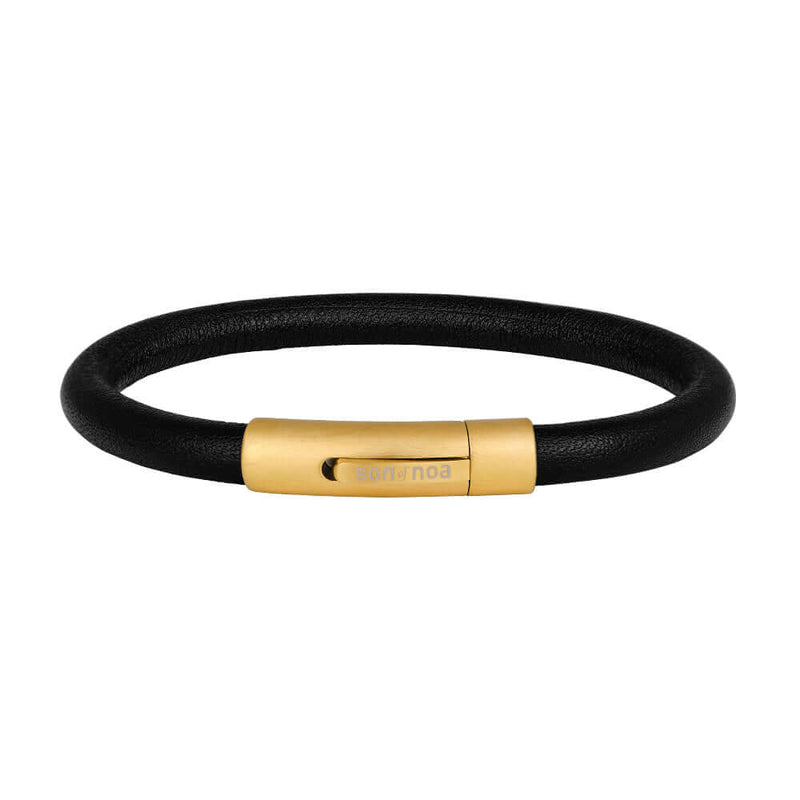Son Of Noa musta nahkainen rannekoru 897 020-black