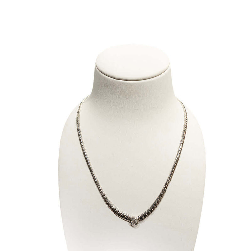 Valkokultaketju Timantilla 0,32ct