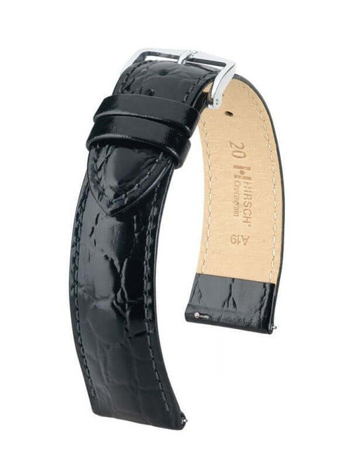 Hirsch Crocograin musta nahkaranneke