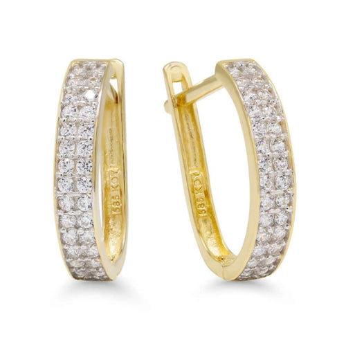 Kultaiset korvarenkaat zirkoneilla K-E43371Z