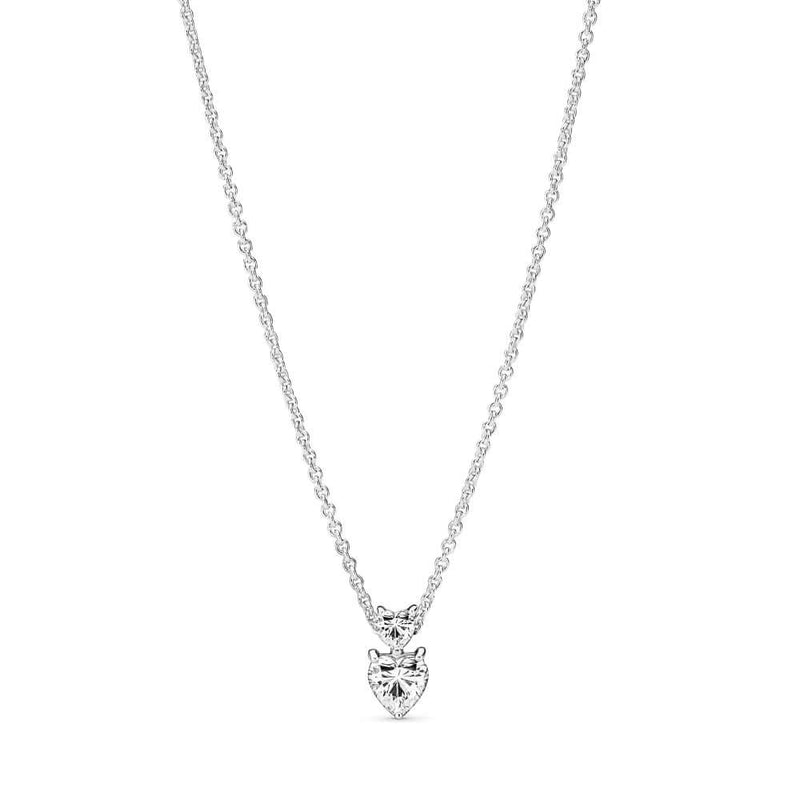 Pandora Double Heart Pendant Sparkling Kaulakoru 391229C01