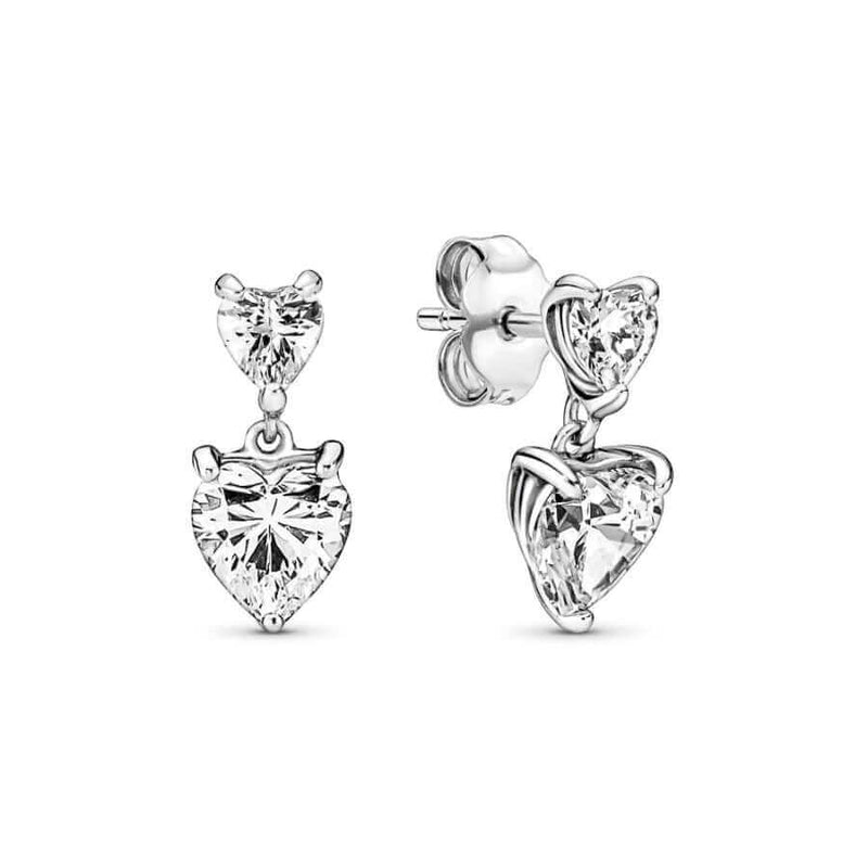 Pandora Double Heart Sparkling Stud Korvakorut 291199C01