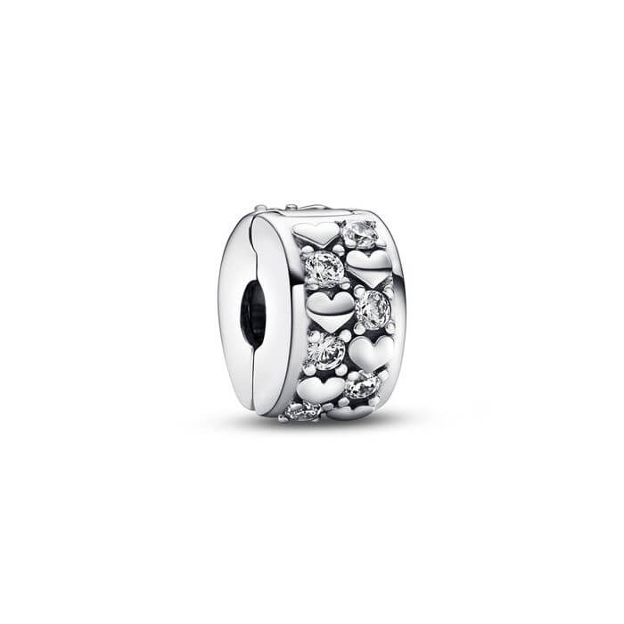 Pandora sydämet ja zirkonit charm lukkopala 792235C01