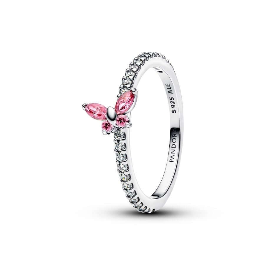 Pandora Pinkki Perhonen Sormus 194269C02