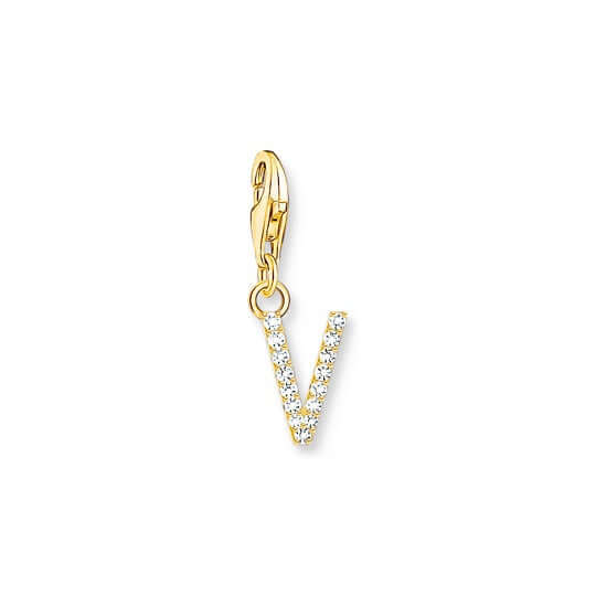 Thomas Sabo Charm kirjain V hela kulta 1985-414-14