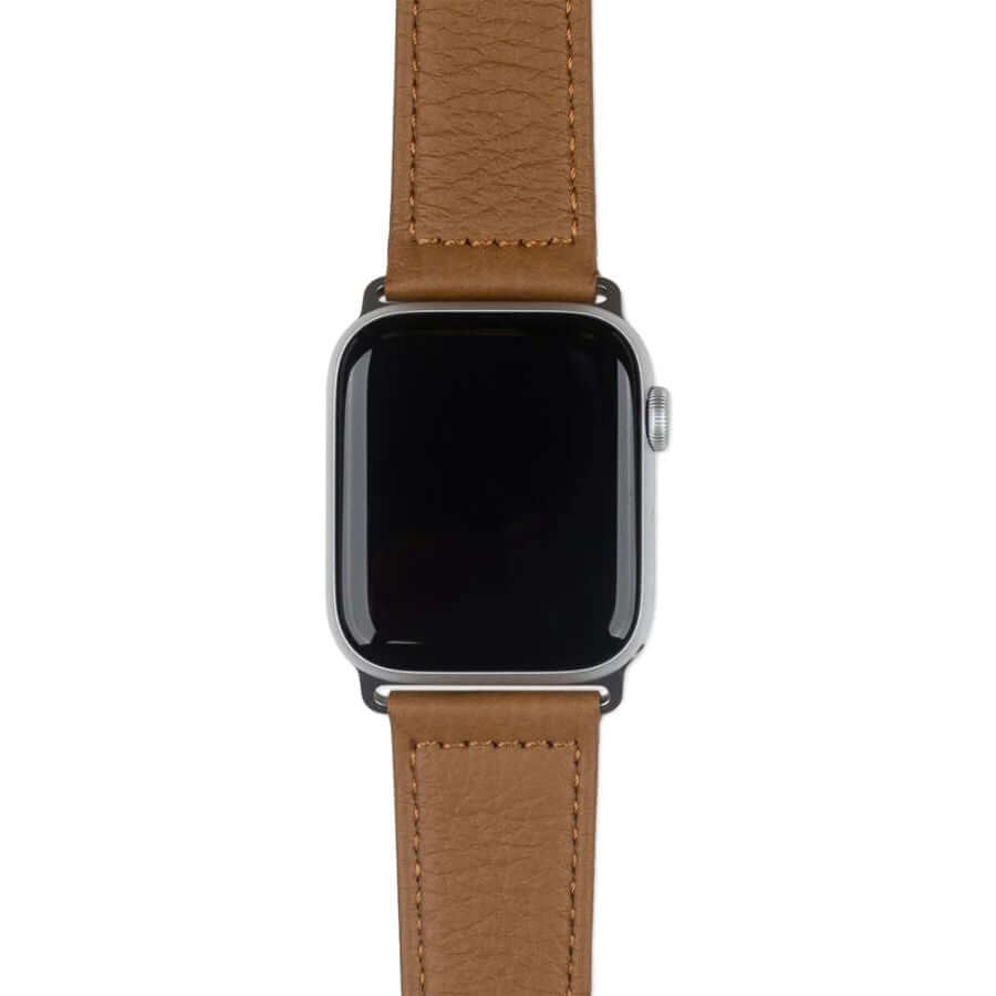 Aarni Hirvennahkainen Apple Watch ranneke konjakki