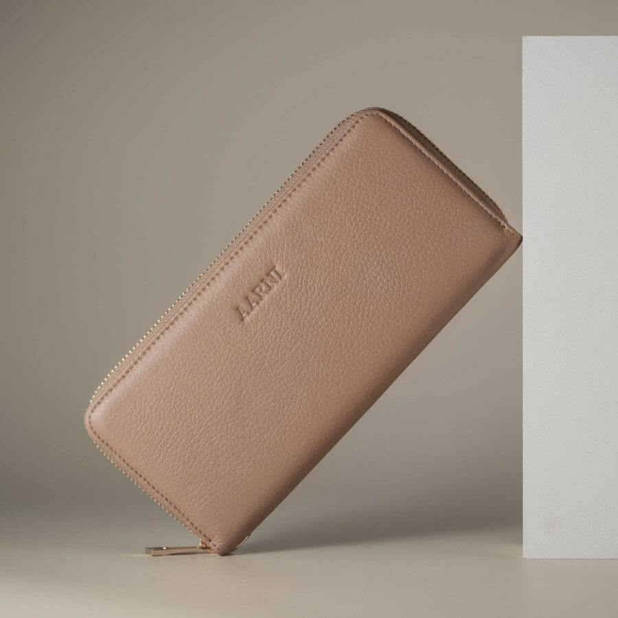 Aarni Hirvennahkainen Clutch Lompakko Hiekka