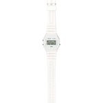 Casio Collection F-91WB-7AEF valkoinen digitaalikello minimalistisella muotoilulla.