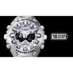 Casio G-Shock Cool Eyes rannekello GA-V01-1AER hopeinen kello, 10 vuoden akku ja suojausominaisuudet.