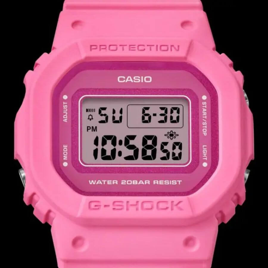 Casio G-Shock GMD-S5610PP-4ER pink rannekello näyttö ja toiminnot