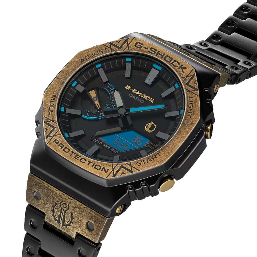 Casio G-Shock League of Legends GM-B2100LL-1AER Limited Edition kellon lähikuva eri kulmista.