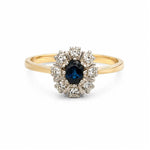 Diana Kultainen Safiiri-Timanttisormus 0.08 ct