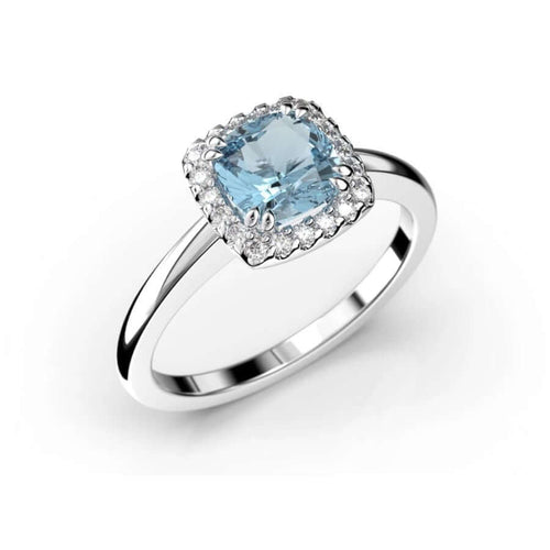 Festive Elsa timanttisormus akvamariinilla 587-090A