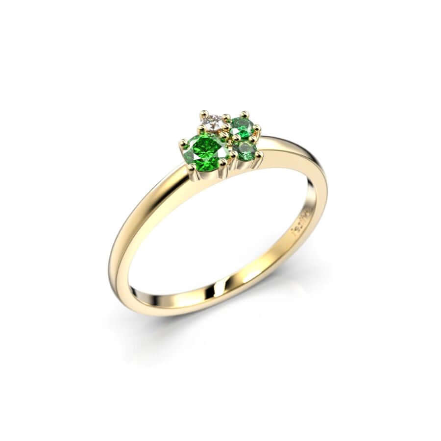 Festive Nadja Bloom Green Timanttisormus 691-017G