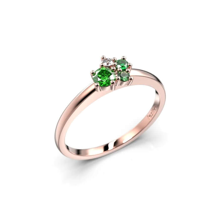 Festive Nadja Bloom Green Timanttisormus 691-017G