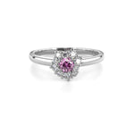 Festive Nadja Halo Pink Timanttisormus 690-028P