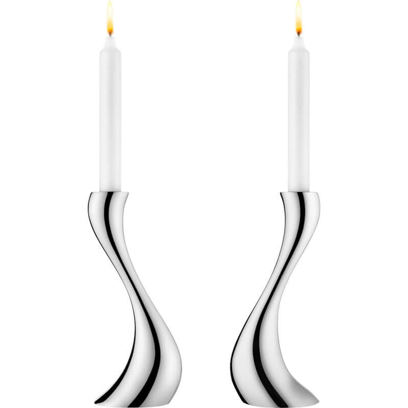Georg Jensen Cobra kynttilänjalat, 2 kpl (keskikokoiset)