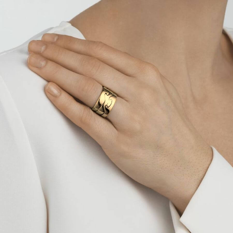 Georg Jensen Fusion Kolme Osainen Kultasormus