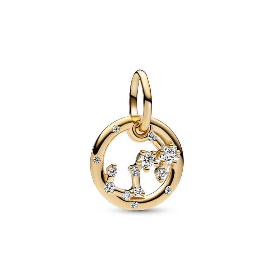 Pandora Horoskooppi Skorpioni Charm Hela 762710C01 kultaketjusyöte, jossa on skorpionin tähtimerkki ja timantteja.