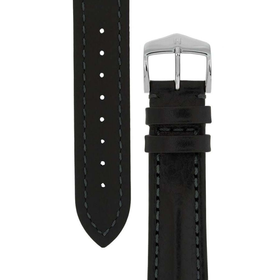 Hirsch Lucca musta kellon ranneke 04902050