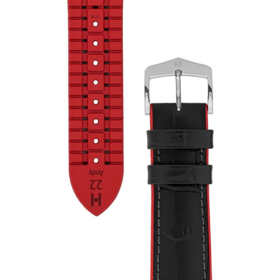 Hirsch Andy musta-punainen kellon ranneke 0922028050