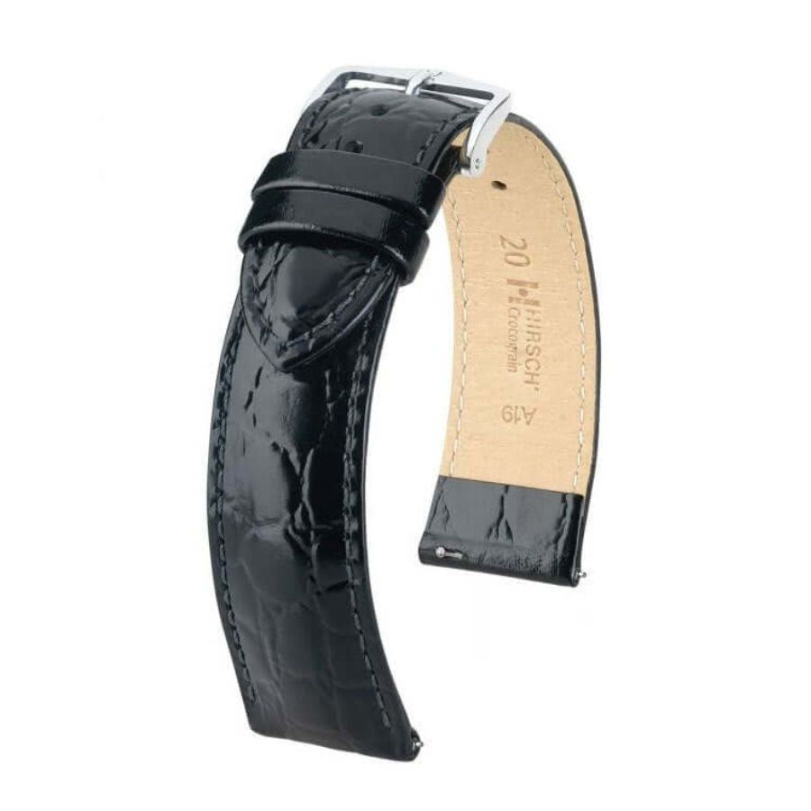 Hirsch Crocograin musta nahkaranneke -123228850-2