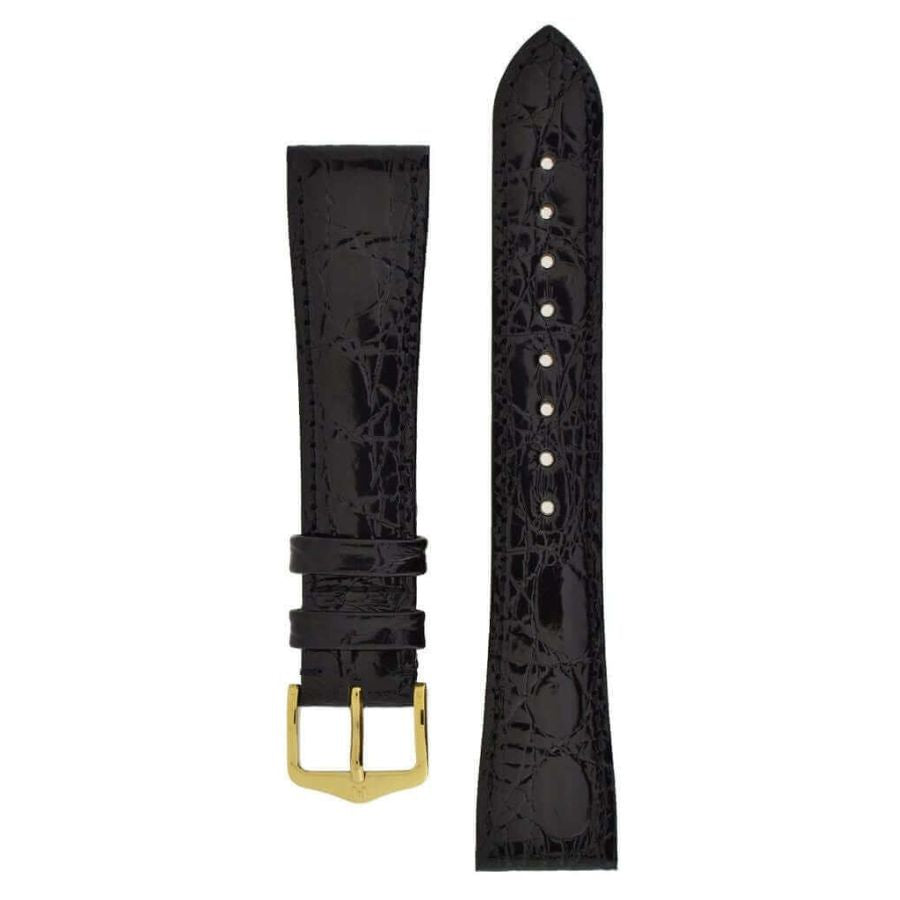 Hirsch Genuine Crocodile musta kellon ranneke 18920850
