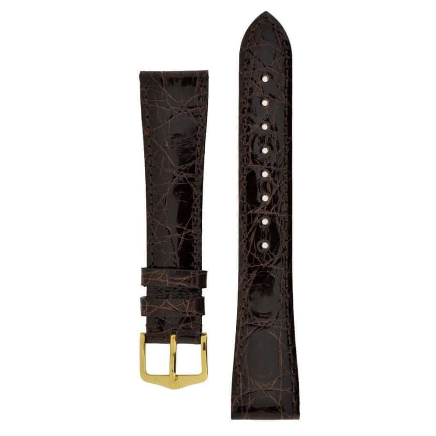 Hirsch Genuine Crocodile ruskea kellon ranneke 18920810-18