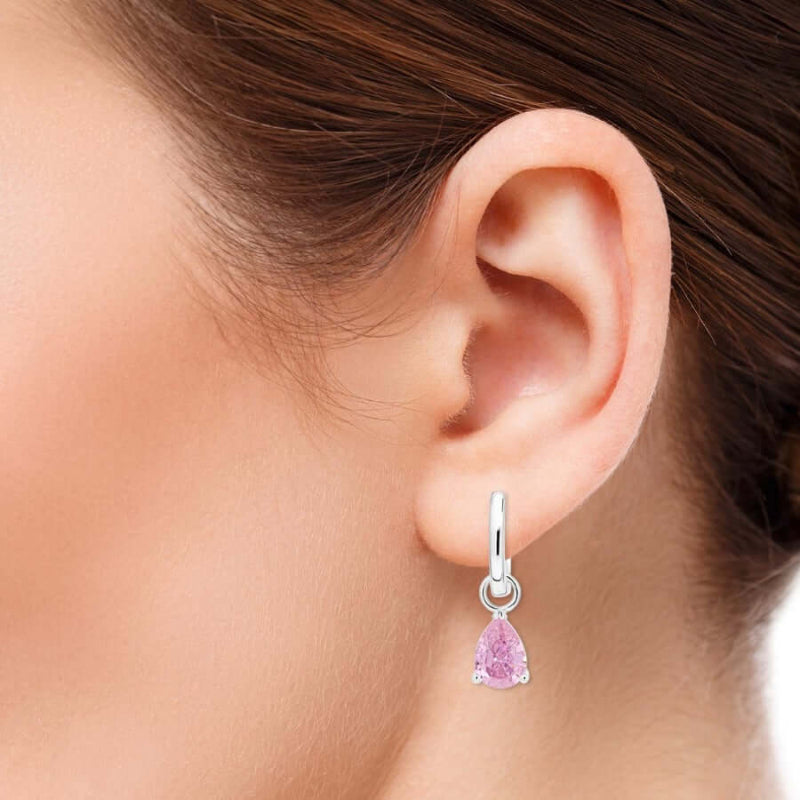 Hopeakorvarenkaat riipuksella E-24483Zpink