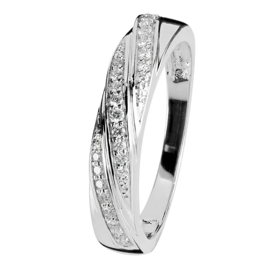 Kohinoor Kierretty Valkokulta Sormus 033-9844V