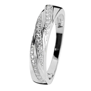 Kohinoor Kierretty Valkokulta Sormus 033-9844V