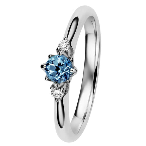 Kohinoor Rosa timanttisormus sinitopaasilla 033-261-04