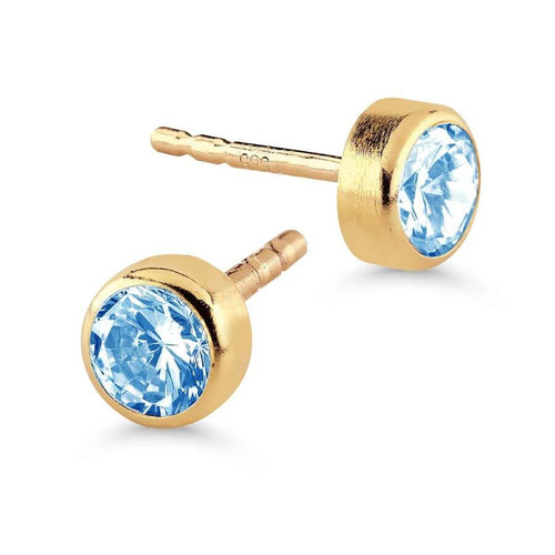 Kultakorvakorut sinisillä zirkoneilla SA-0206/04aqua
