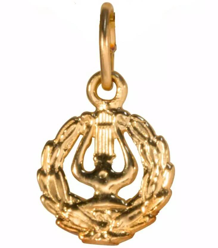 Kultainen Lyyra riipus 11mm