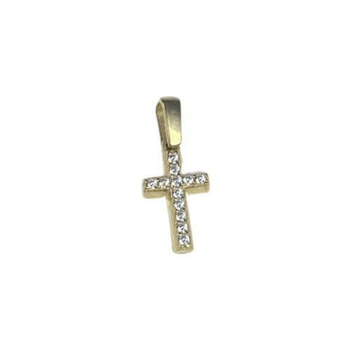 Kultainen rippiristi zirkoneilla P-0276Z