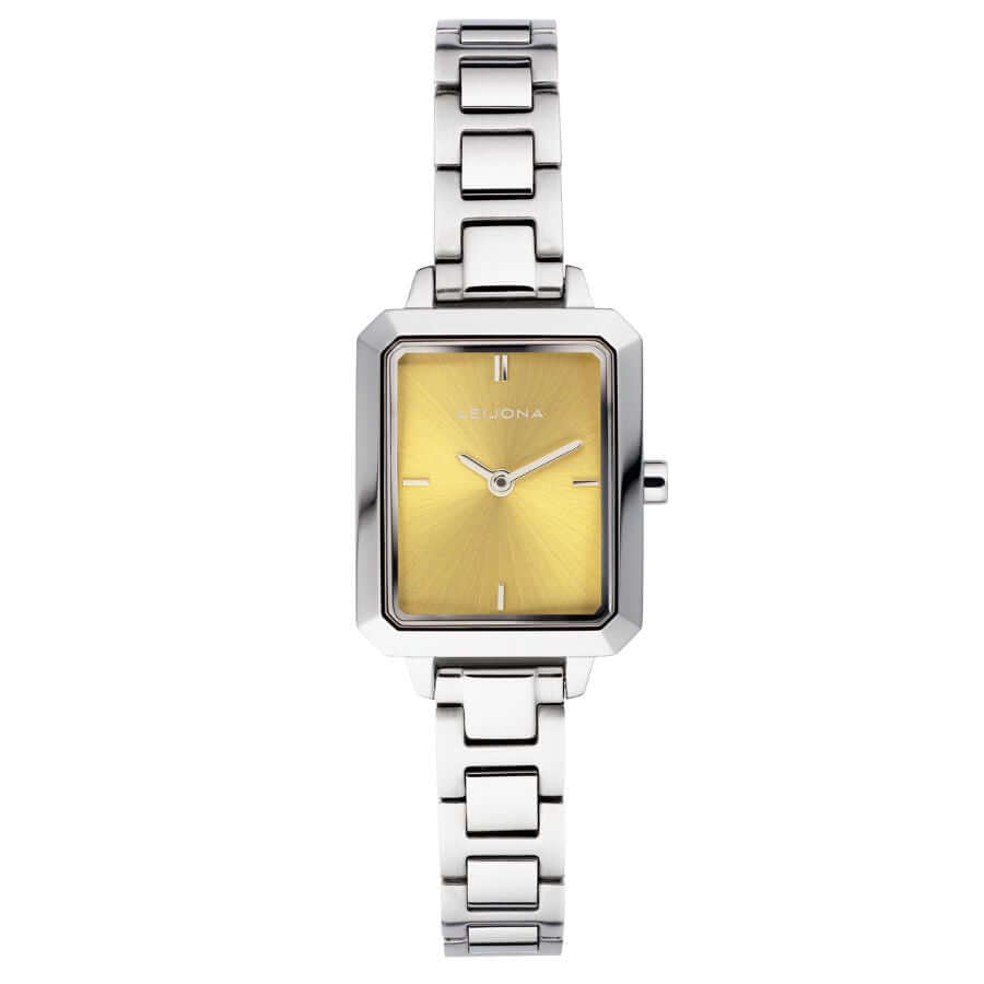 Leijona Jewellery Sointu Rannekello 5172-4736 - kultainen kellotaulu ja hopeinen ranneke