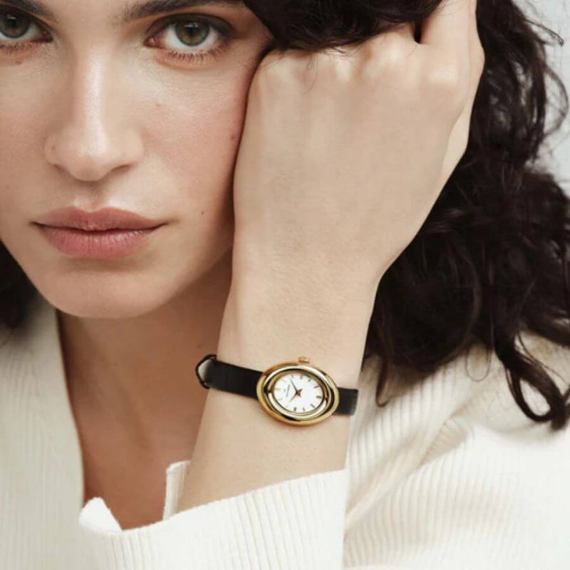 Mockberg Belle Oval Leather Rannekello MB1414